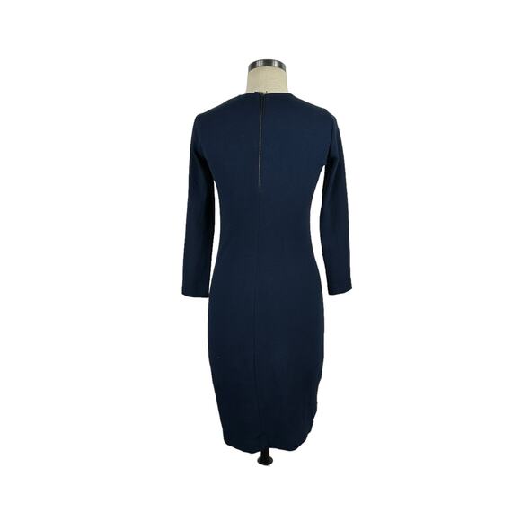 VINCE Deep Navy Blue Midi Dress Women's Size XS Classic Sheath Style Career - Picture 3 of 6